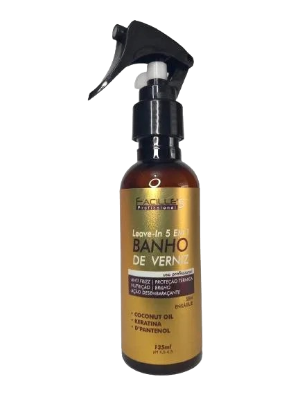 Leave-in 5 em 1 spray protetor térmico Banho de Verniz 135ml