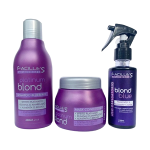 Matizador Platinum Cabelos Loiros Kit 3 Produtos Cabelos Loiro Branco Grisalho a Pronta Entrega