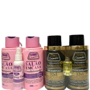 Vegas-kit salão em casa + kit mandioca 12x1 nutri/repara em oferta!