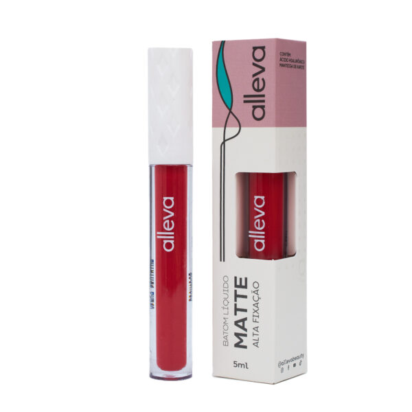 Batom Líquido Matte Cor 20 á 25 Alleva 5ml - Imagem 3