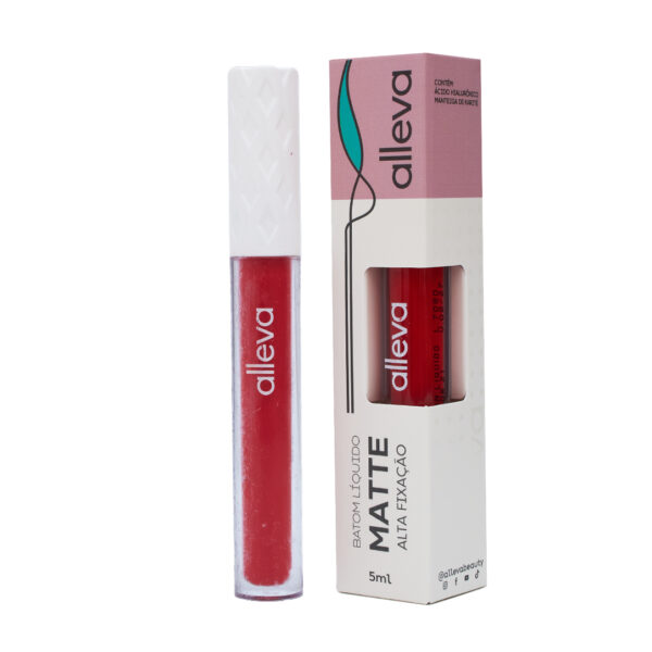 Batom Líquido Matte Cor 20 á 25 Alleva 5ml - Imagem 4
