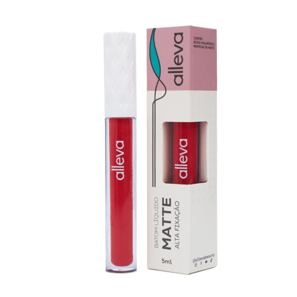 Batom Líquido Matte Cor 20 á 25 Alleva 5ml - Imagem 5