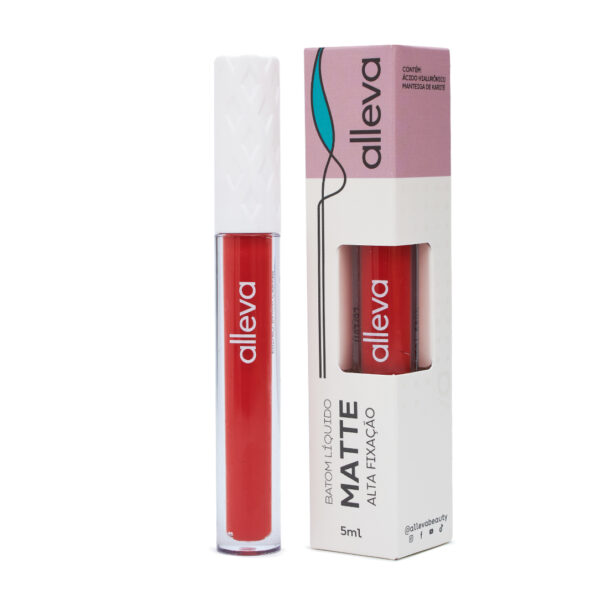 Batom Líquido Matte Cor 20 á 25 Alleva 5ml - Imagem 6