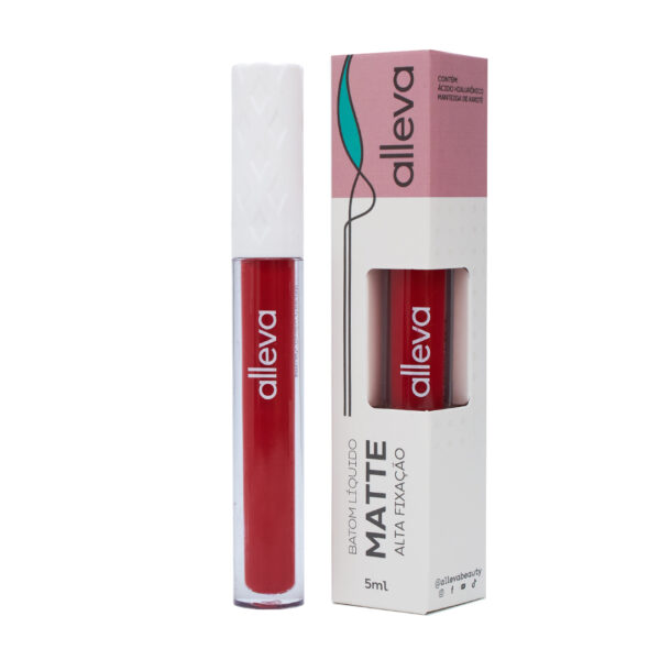 Batom Líquido Matte Cor 20 á 25 Alleva 5ml - Imagem 7